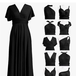 Black Convertible Maxi Dress - Versatile Formal Dress